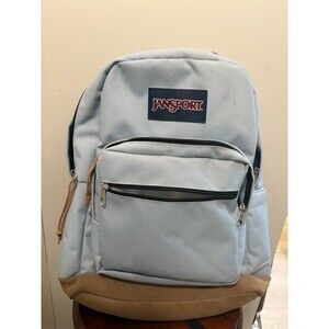Jansport Icy blue baby blue Backpack Suede Leather Bottom